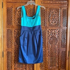 Cocktail dress (turquoise and navy blue)
